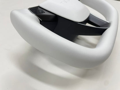 Model 3 Highland Yoke Steering Wheel - White Napa Leather