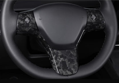 Model 3 / Y Steering Wheel Patch - Carbon Fiber Interior Mods