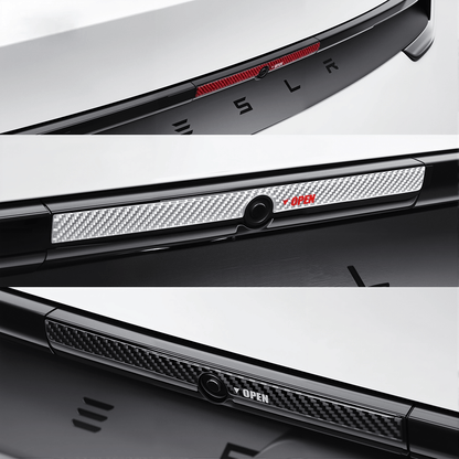 Model Y Juniper Rear Trunk Button Sticker | Flexible Urethane Carbon Fiber