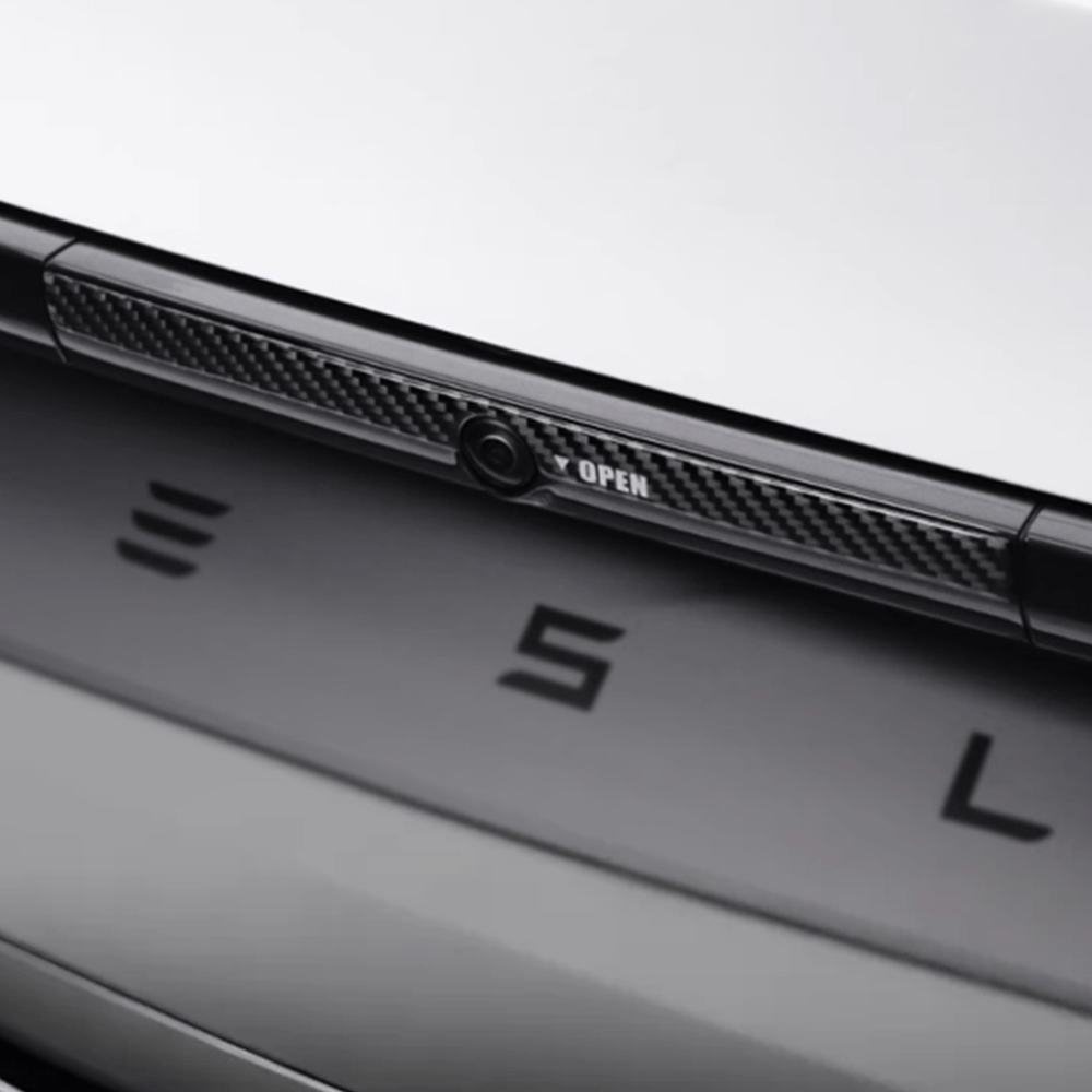 Model Y Juniper Rear Trunk Button Sticker | Flexible Urethane Carbon Fiber