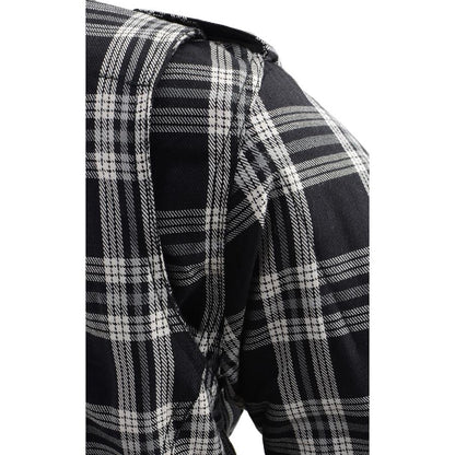 Milwaukee Leather Women's Ghost Rose Black/White CE Armored Flannel Shirt with Aramid Reinforced Zones - MPL2600