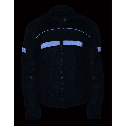 Milwaukee Leather MPL2775 Black Armored Textile Motorcycle Jacket for Women - All Season Jacket w/ Removable Liner