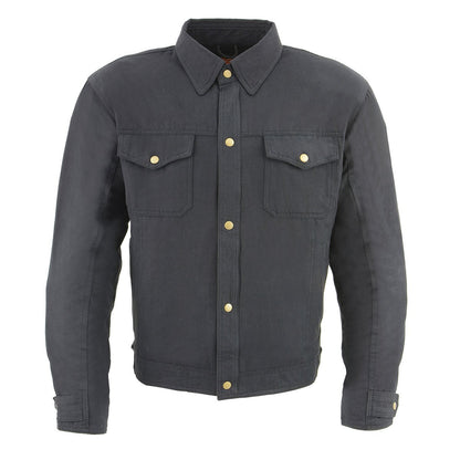 Milwaukee Leather Men's Hellbound Black CE Armored Flannel Shirt with Aramid Reinforced Zones - MPM1623