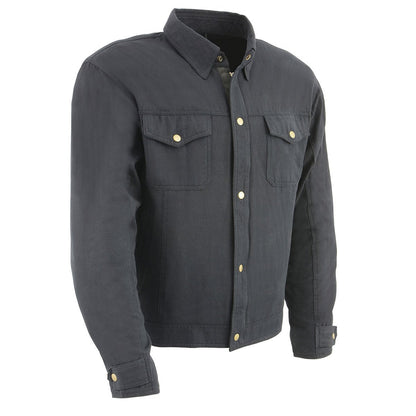 Milwaukee Leather Men's Hellbound Black CE Armored Flannel Shirt with Aramid Reinforced Zones - MPM1623