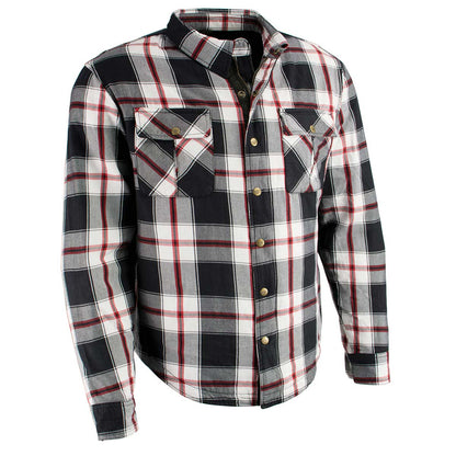 Milwaukee Leather Men's Whistler Multi/Color CE Armored Flannel Shirt with Aramid Reinforced Zones - MPM1625