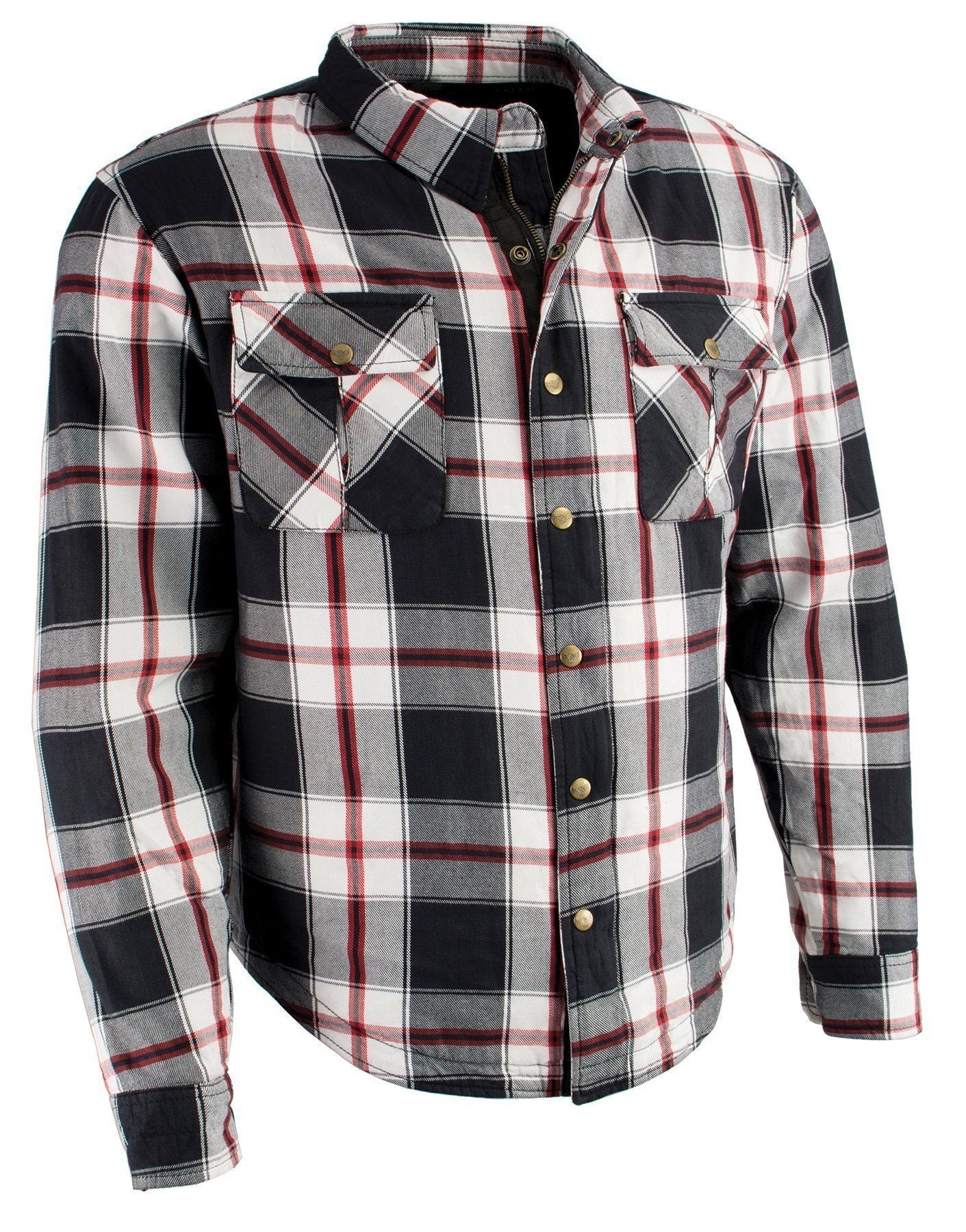 Milwaukee Leather Men's Whistler Multi/Color CE Armored Flannel Shirt with Aramid Reinforced Zones - MPM1625