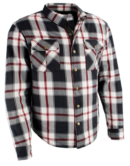 Milwaukee Leather Men's Whistler Multi/Color CE Armored Flannel Shirt with Aramid Reinforced Zones - MPM1625