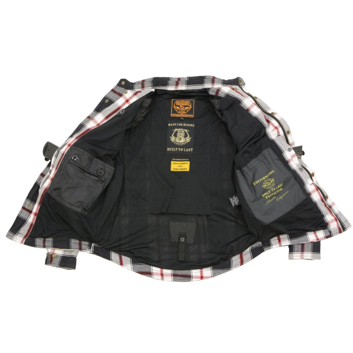 Milwaukee Leather Men's Whistler Multi/Color CE Armored Flannel Shirt with Aramid Reinforced Zones - MPM1625