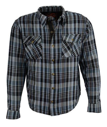 Milwaukee Leather Men's Steelvenom Multi/Color CE Armored Flannel Shirt with Aramid Reinforced Zones - MPM1626