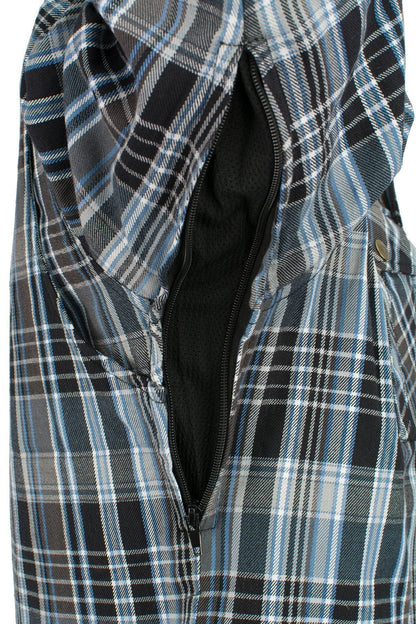 Milwaukee Leather Men's Steelvenom Multi/Color CE Armored Flannel Shirt with Aramid Reinforced Zones - MPM1626