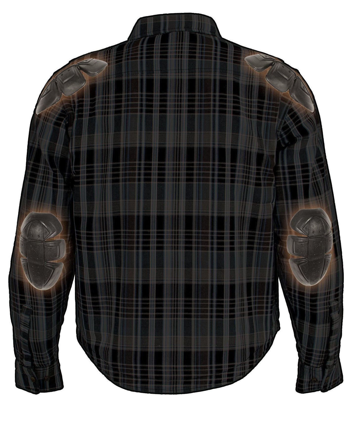 Milwaukee Leather Men's Steelvenom Multi/Color CE Armored Flannel Shirt with Aramid Reinforced Zones - MPM1626
