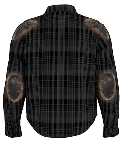 Milwaukee Leather Men's Steelvenom Multi/Color CE Armored Flannel Shirt with Aramid Reinforced Zones - MPM1626