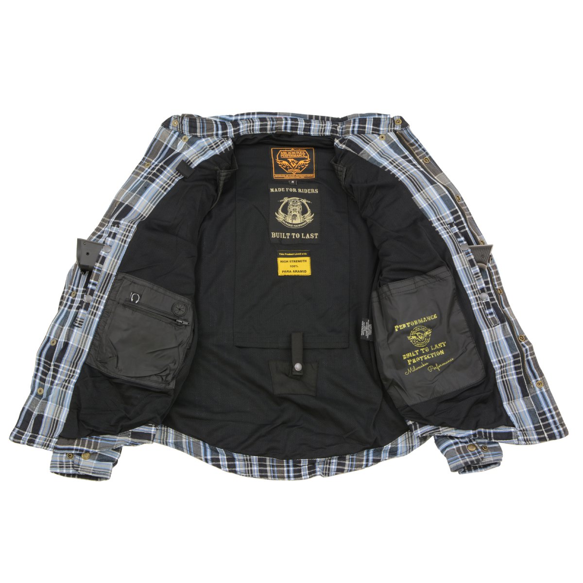 Milwaukee Leather Men's Steelvenom Multi/Color CE Armored Flannel Shirt with Aramid Reinforced Zones - MPM1626