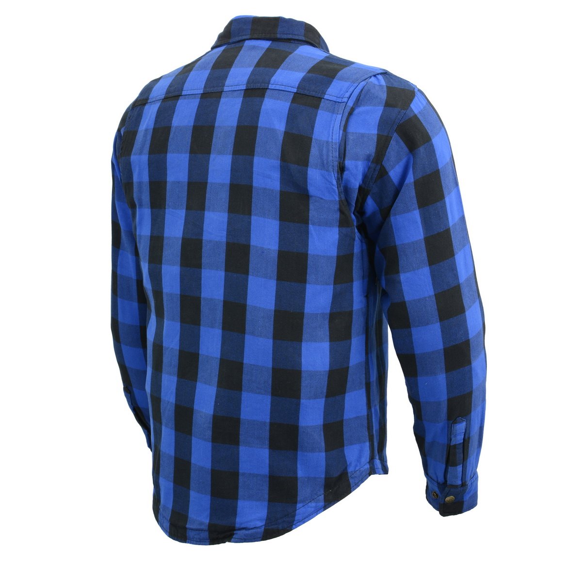 Milwaukee Leather Men's Neptune Black CE Armored Flannel Shirt with Aramid Reinforced Zones - MPM1634