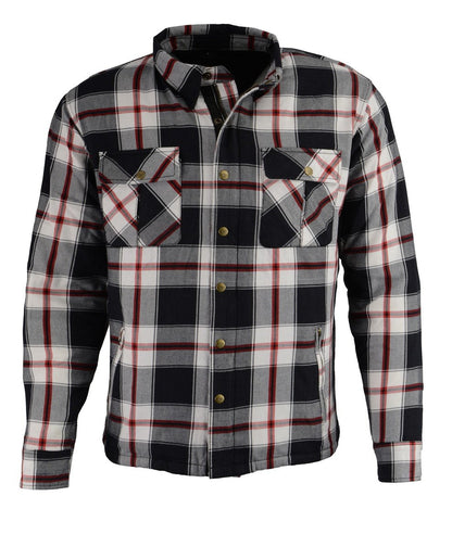 Milwaukee Leather Men's Grimfire Multi/Color CE Armored Flannel Shirt with Aramid Reinforced Zones - MPM1635