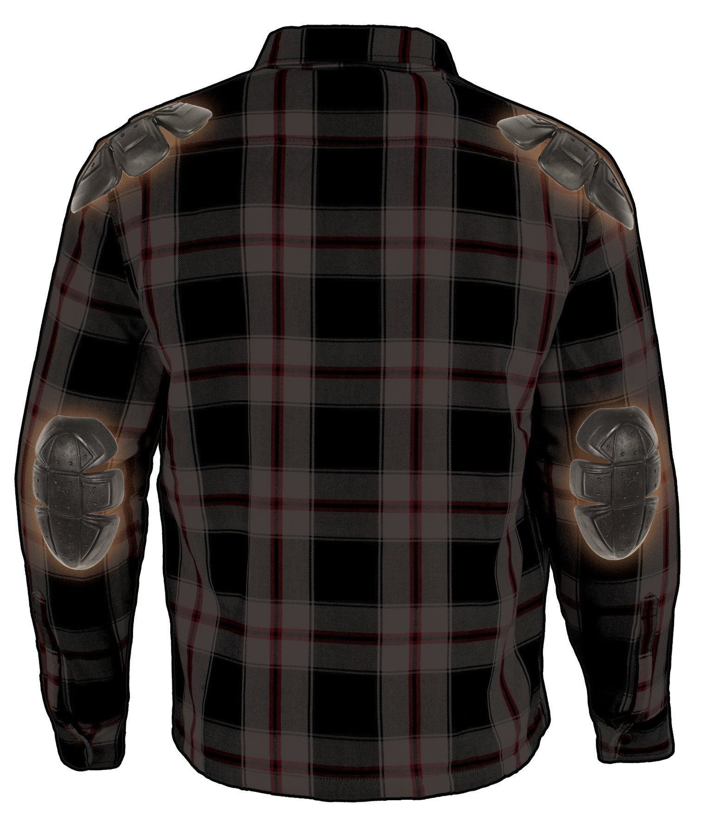 Milwaukee Leather Men's Grimfire Multi/Color CE Armored Flannel Shirt with Aramid Reinforced Zones - MPM1635