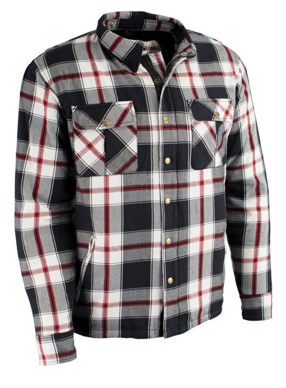 Milwaukee Leather Men's Grimfire Multi/Color CE Armored Flannel Shirt with Aramid Reinforced Zones - MPM1635