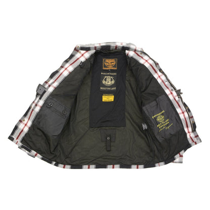 Milwaukee Leather Men's Grimfire Multi/Color CE Armored Flannel Shirt with Aramid Reinforced Zones - MPM1635