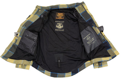 Milwaukee Leather Men's Roguefire Multi/Color CE Armored Flannel Shirt with Aramid Reinforced Zones - MPM1639
