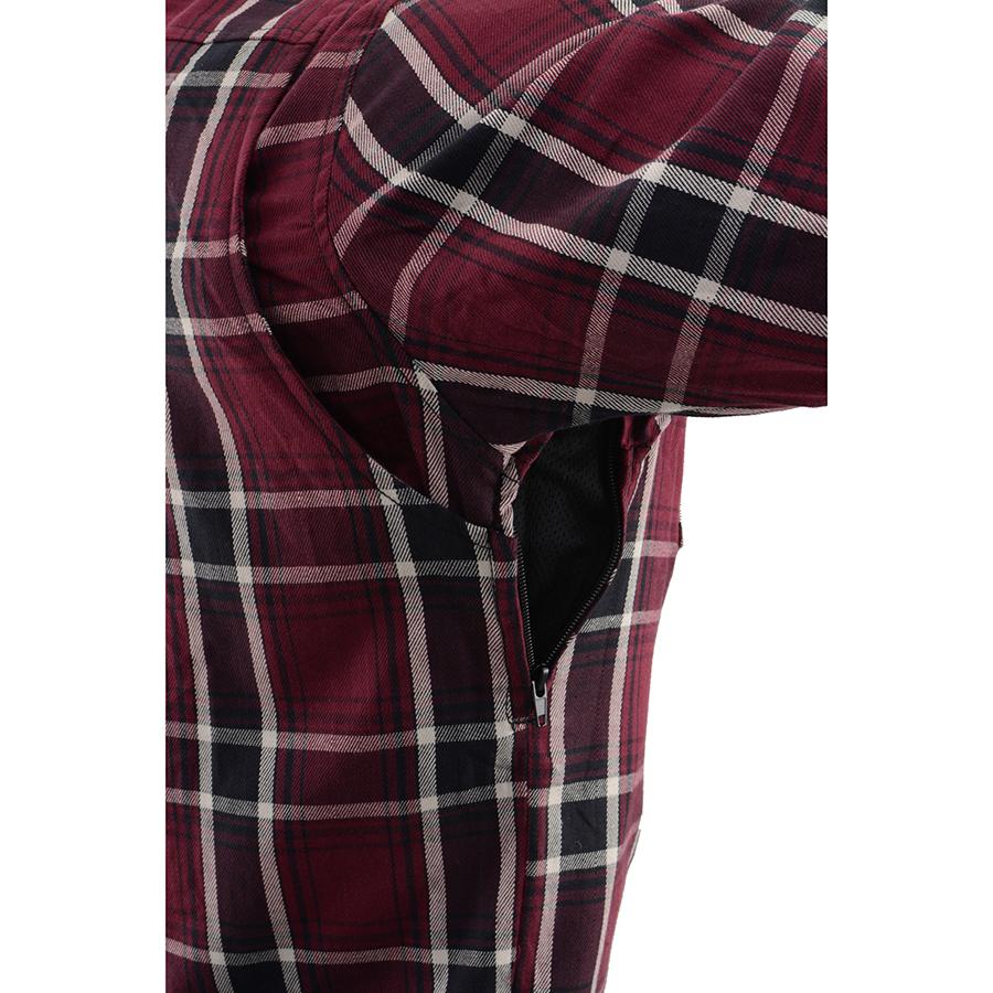 Milwaukee Leather Men's Ironfang Multi/Color CE Armored Flannel Shirt with Aramid Reinforced Zones - MPM1640
