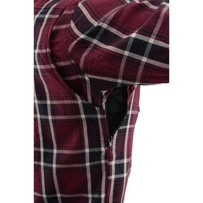 Milwaukee Leather Men's Ironfang Multi/Color CE Armored Flannel Shirt with Aramid Reinforced Zones - MPM1640
