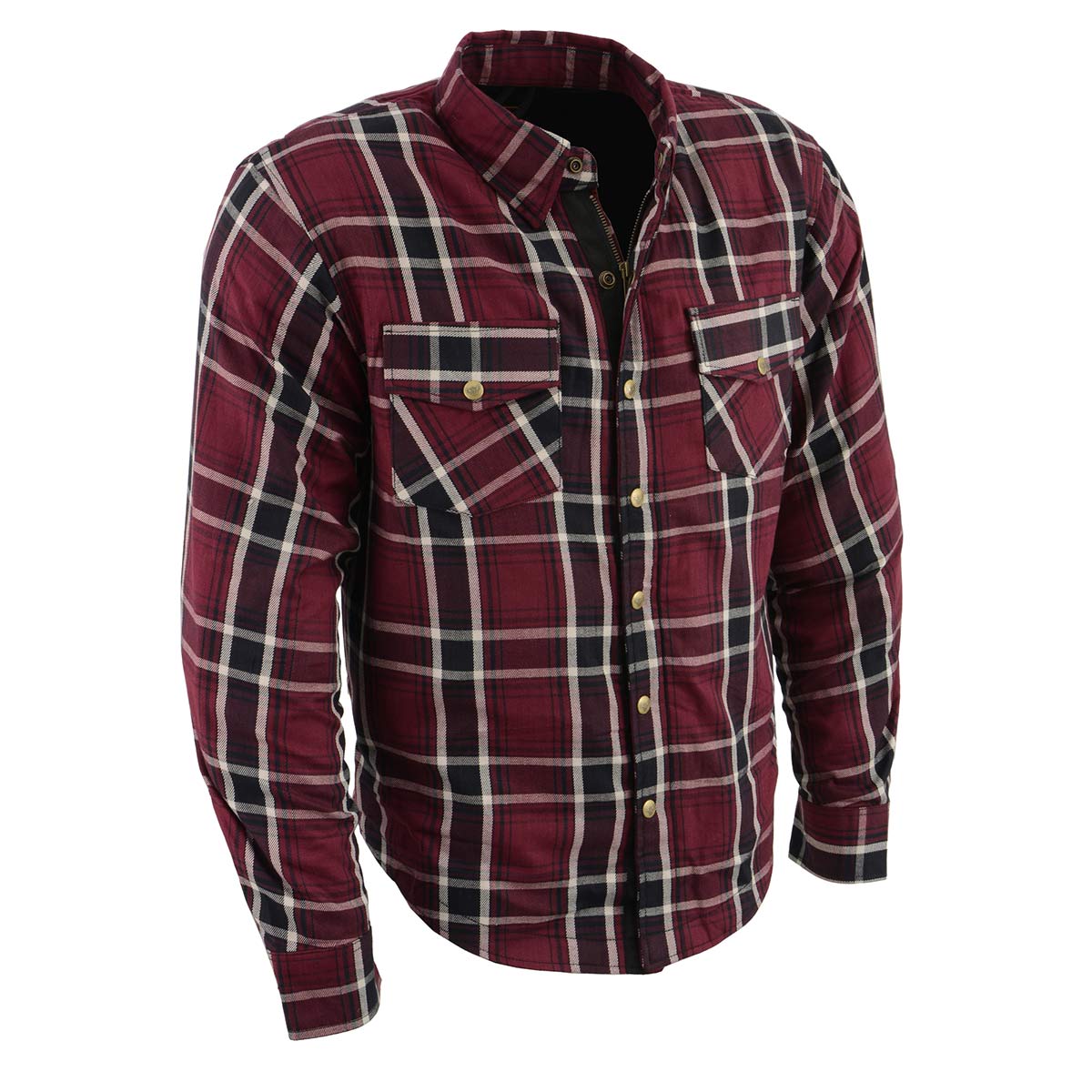 Milwaukee Leather Men's Ironfang Multi/Color CE Armored Flannel Shirt with Aramid Reinforced Zones - MPM1640