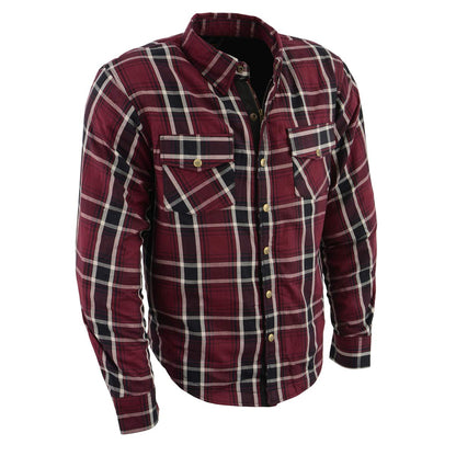 Milwaukee Leather Men's Ironfang Multi/Color CE Armored Flannel Shirt with Aramid Reinforced Zones - MPM1640