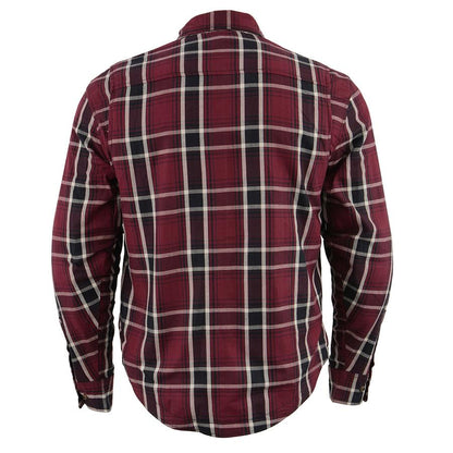 Milwaukee Leather Men's Ironfang Multi/Color CE Armored Flannel Shirt with Aramid Reinforced Zones - MPM1640