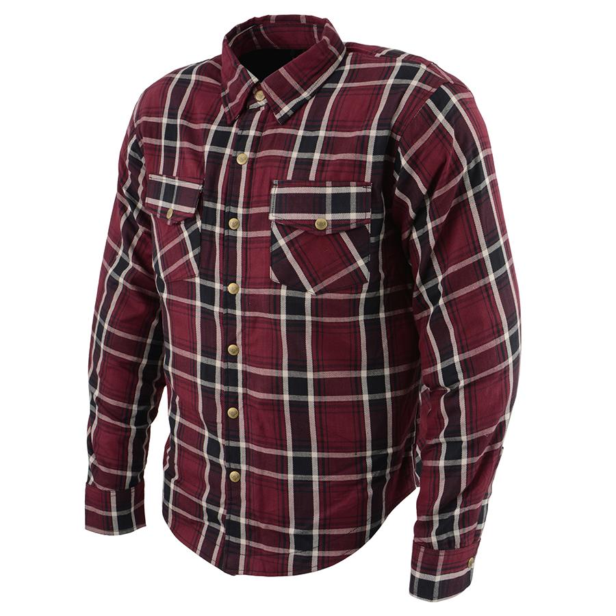 Milwaukee Leather Men's Ironfang Multi/Color CE Armored Flannel Shirt with Aramid Reinforced Zones - MPM1640