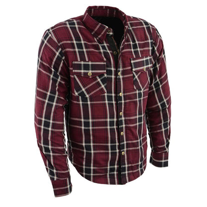 Milwaukee Leather Men's Ironfang Multi/Color CE Armored Flannel Shirt with Aramid Reinforced Zones - MPM1640
