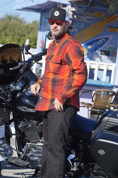 Milwaukee Leather Men's Firestorm Multi/Color CE Armored Flannel Shirt with Aramid Reinforced Zones - MPM1641