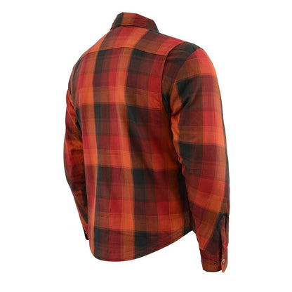 Milwaukee Leather Men's Firestorm Multi/Color CE Armored Flannel Shirt with Aramid Reinforced Zones - MPM1641