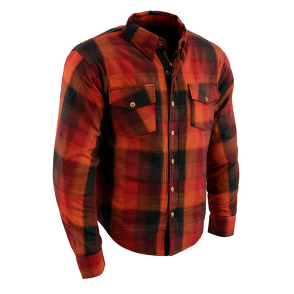 Milwaukee Leather Men's Firestorm Multi/Color CE Armored Flannel Shirt with Aramid Reinforced Zones - MPM1641