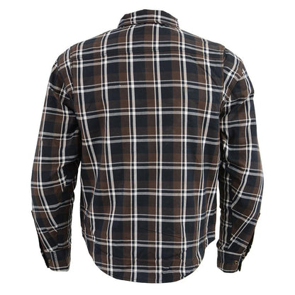 Milwaukee Leather Men's Blackveil Mult/Color CE Armored Flannel Shirt with Aramid Reinforced Zones - MPM1643