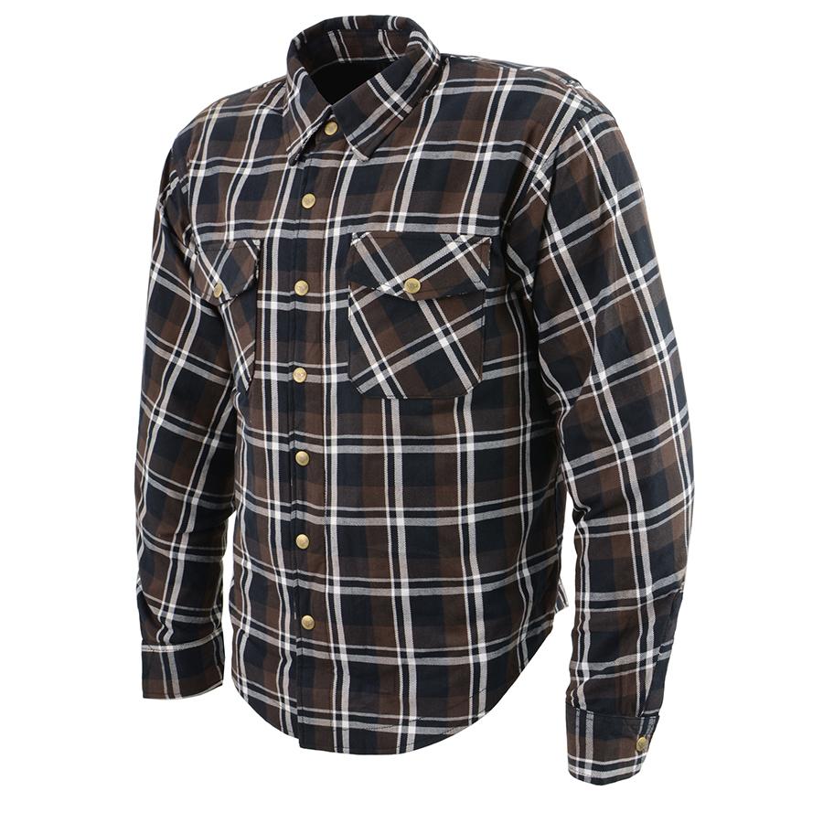 Milwaukee Leather Men's Blackveil Mult/Color CE Armored Flannel Shirt with Aramid Reinforced Zones - MPM1643