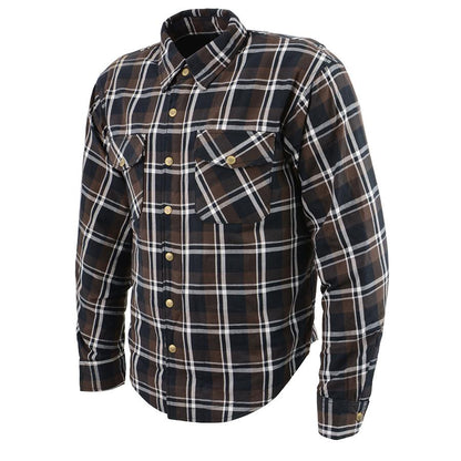 Milwaukee Leather Men's Blackveil Mult/Color CE Armored Flannel Shirt with Aramid Reinforced Zones - MPM1643