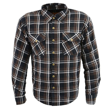 Milwaukee Leather Men's Blackveil Mult/Color CE Armored Flannel Shirt with Aramid Reinforced Zones - MPM1643