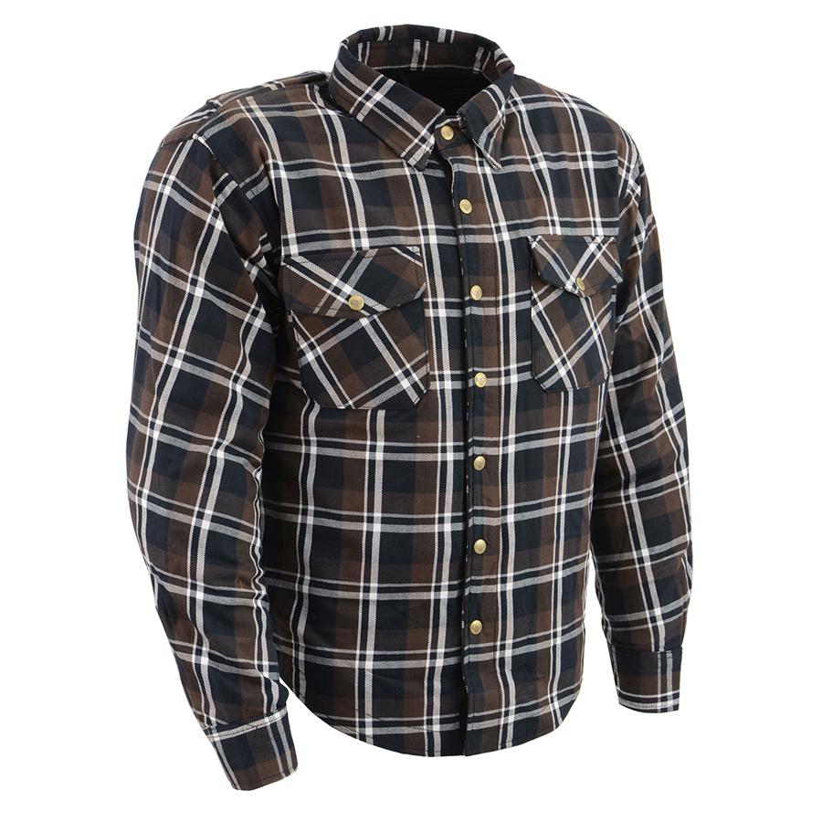 Milwaukee Leather Men's Blackveil Mult/Color CE Armored Flannel Shirt with Aramid Reinforced Zones - MPM1643