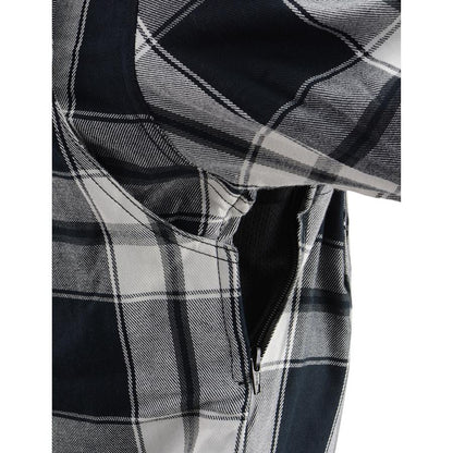 Milwaukee Leather Men's Spartan Black/White CE Armored Flannel Shirt with Aramid Reinforced Zones - MPM1644
