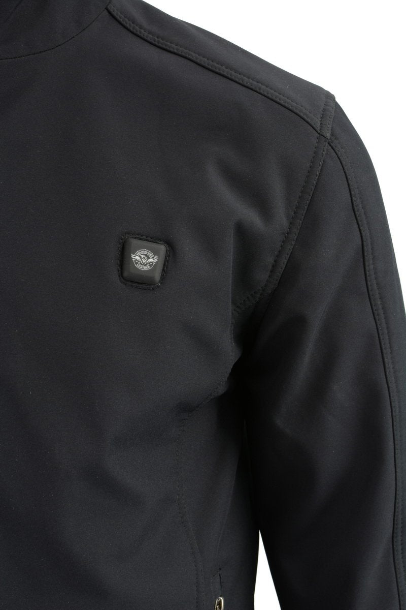 Nexgen Heat MPM1762SET Men‚Äôs Soft Shell Heated Jacket - Grey Standup Collar Jacket for Winter with Battery Pack