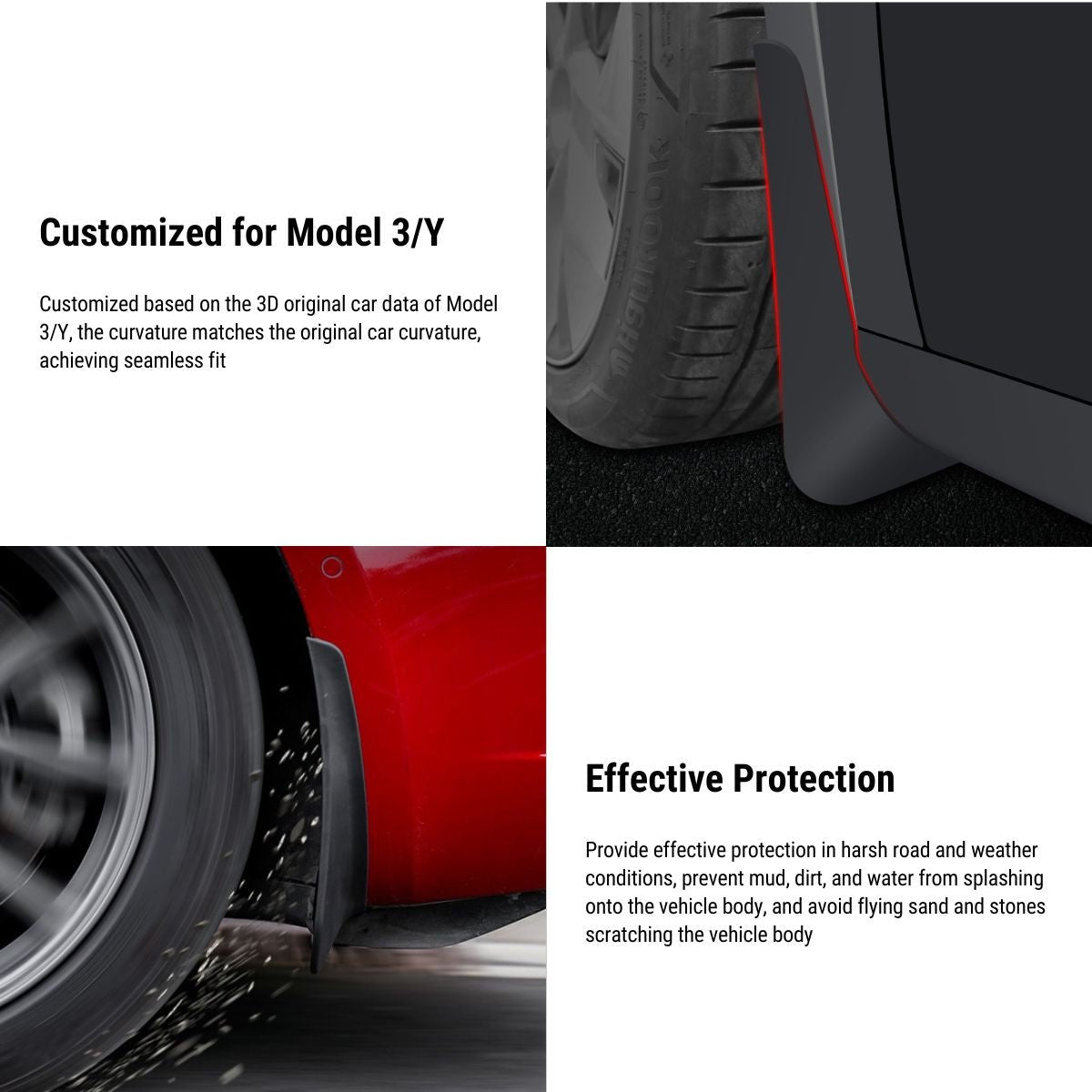 Mud Flaps Splash Guards for Tesla Model 3 / Y