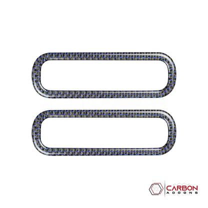 Reflective Carbon Fiber Door AC Vent Trim Overlay For Mustang 2010-2014