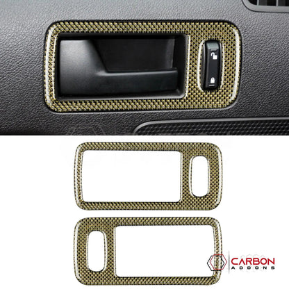 Reflective Carbon Fiber Door Handle Trim Overlay For Mustang 2010-2014