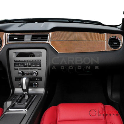 Reflective Carbon Fiber Full Dashboard Trim Overlay For Mustang 2010-2014