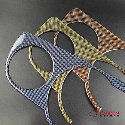 Reflective Carbon Fiber Full Dashboard Trim Overlay For Mustang 2010-2014