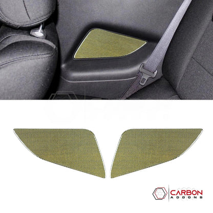 Reflective Carbon Fiber Rear Seat Arm Rest Trim Overlay For Mustang 2010-2014