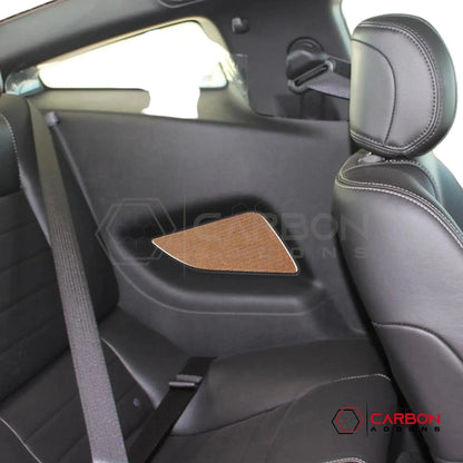 Reflective Carbon Fiber Rear Seat Arm Rest Trim Overlay For Mustang 2010-2014