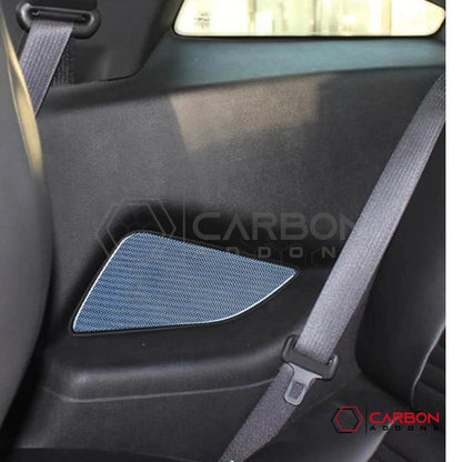 Reflective Carbon Fiber Rear Seat Arm Rest Trim Overlay For Mustang 2010-2014