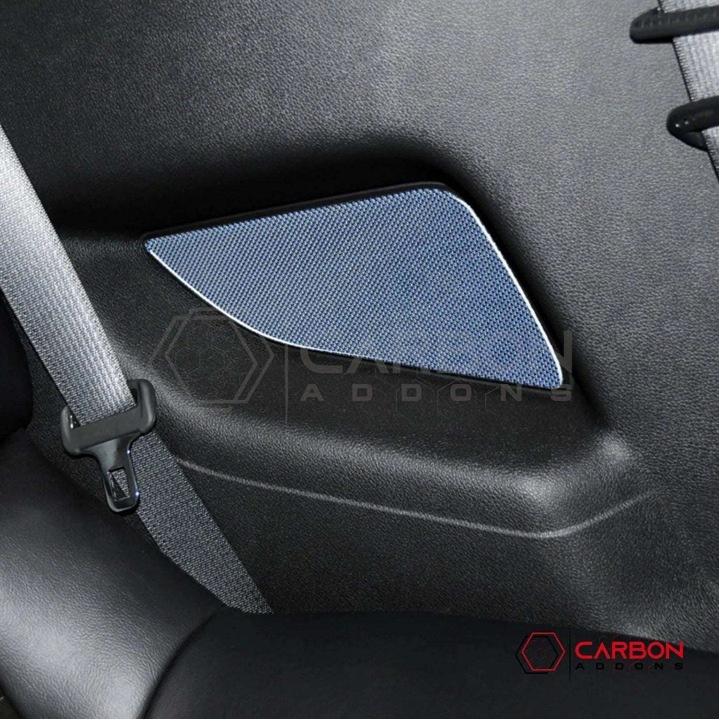 Reflective Carbon Fiber Rear Seat Arm Rest Trim Overlay For Mustang 2010-2014