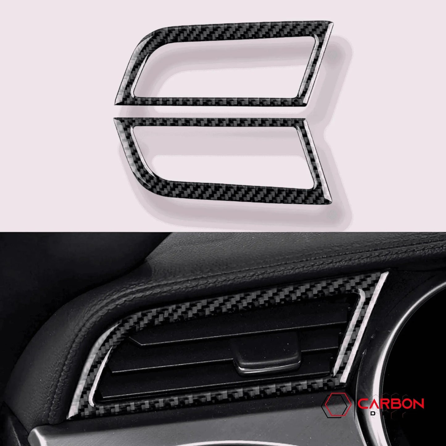 Carbon Fiber AC Outlet Trim Overlays for Mustang 2015-2023